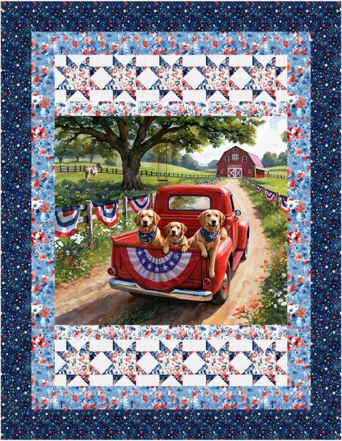 Red Truck and Dogs by 